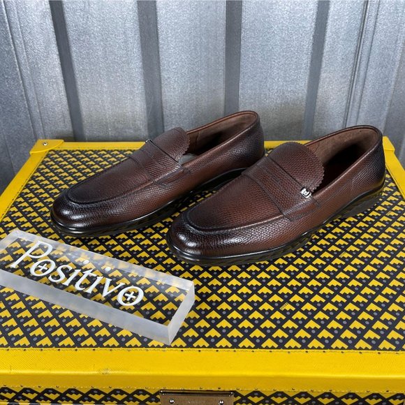 Bally Midwest Coconut Grained Leather Loafers  US 6.5 EEE - Picture 2 of 5